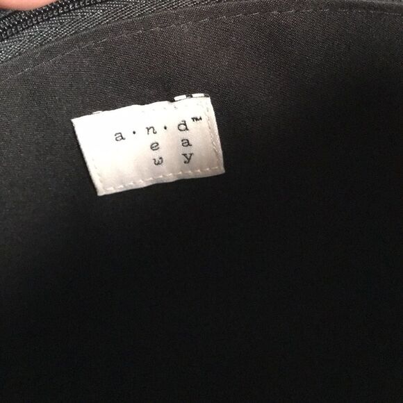 A New Day Straw Rafia Black and Creme Pom Pom Clutch Wristlet - Picture 11 of 14